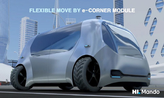 HL만도의 e-코너 모듈. HL만도 제공